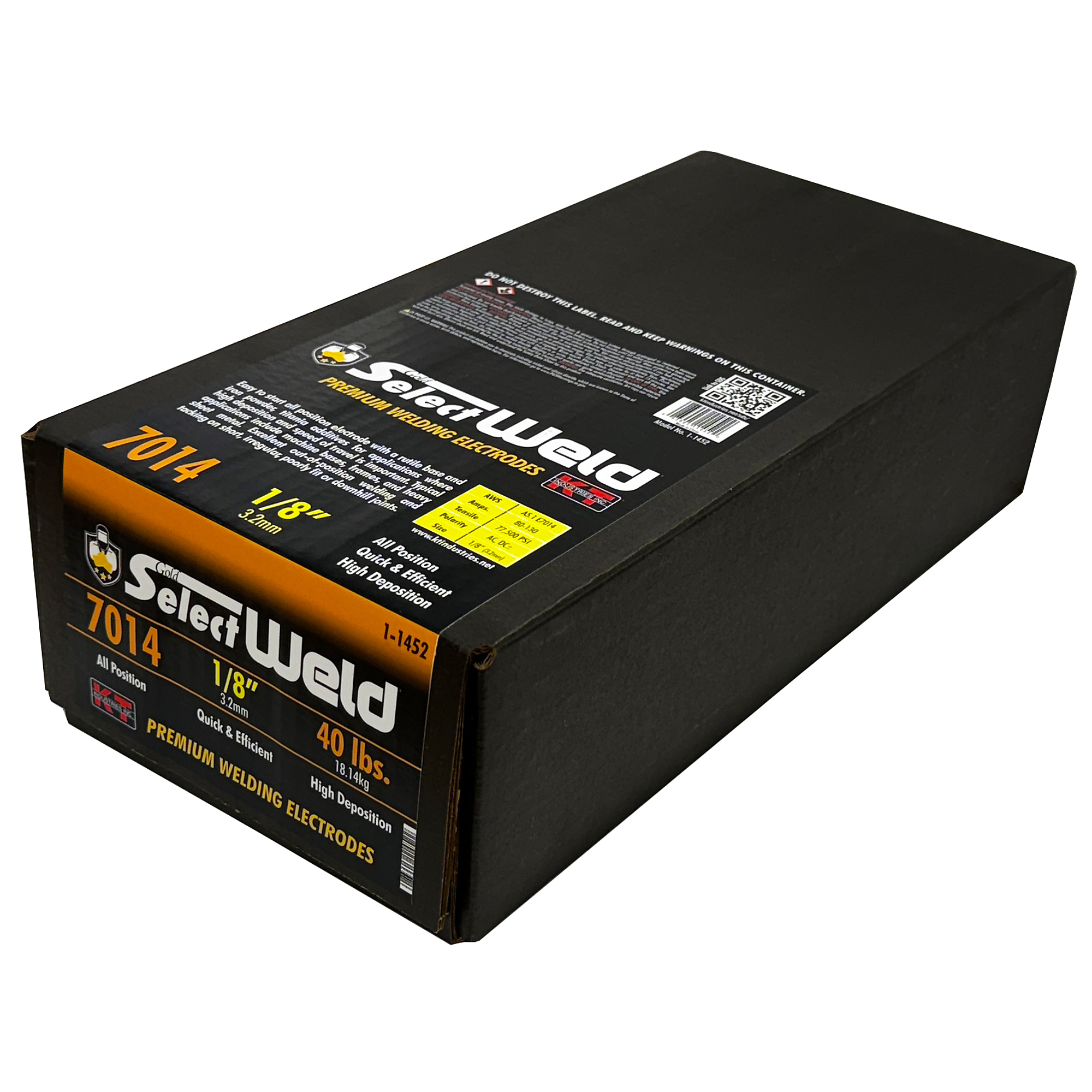 K-T Industries 7014 Welding Electrode — 1/8in., 40 Lb., All Position, Model# 1-1452